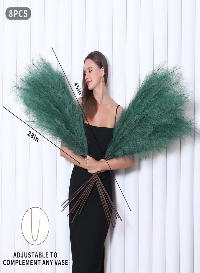 Wertuirk 8 Pcs 45 inch Tall Faux Pampas Grass Decor, Large Artificial Green Pompous Grass Bulk, Long Fake Pompas for Floor Vase Filler, Wedding, Baby Shower, Home and Boho Decor (Green) - Image 2